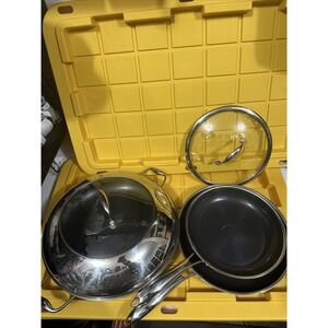 HEXCLAD 5 Piece Nonstick Stainless Steel Frying Pan Set 10 12 and 14"pan $600
